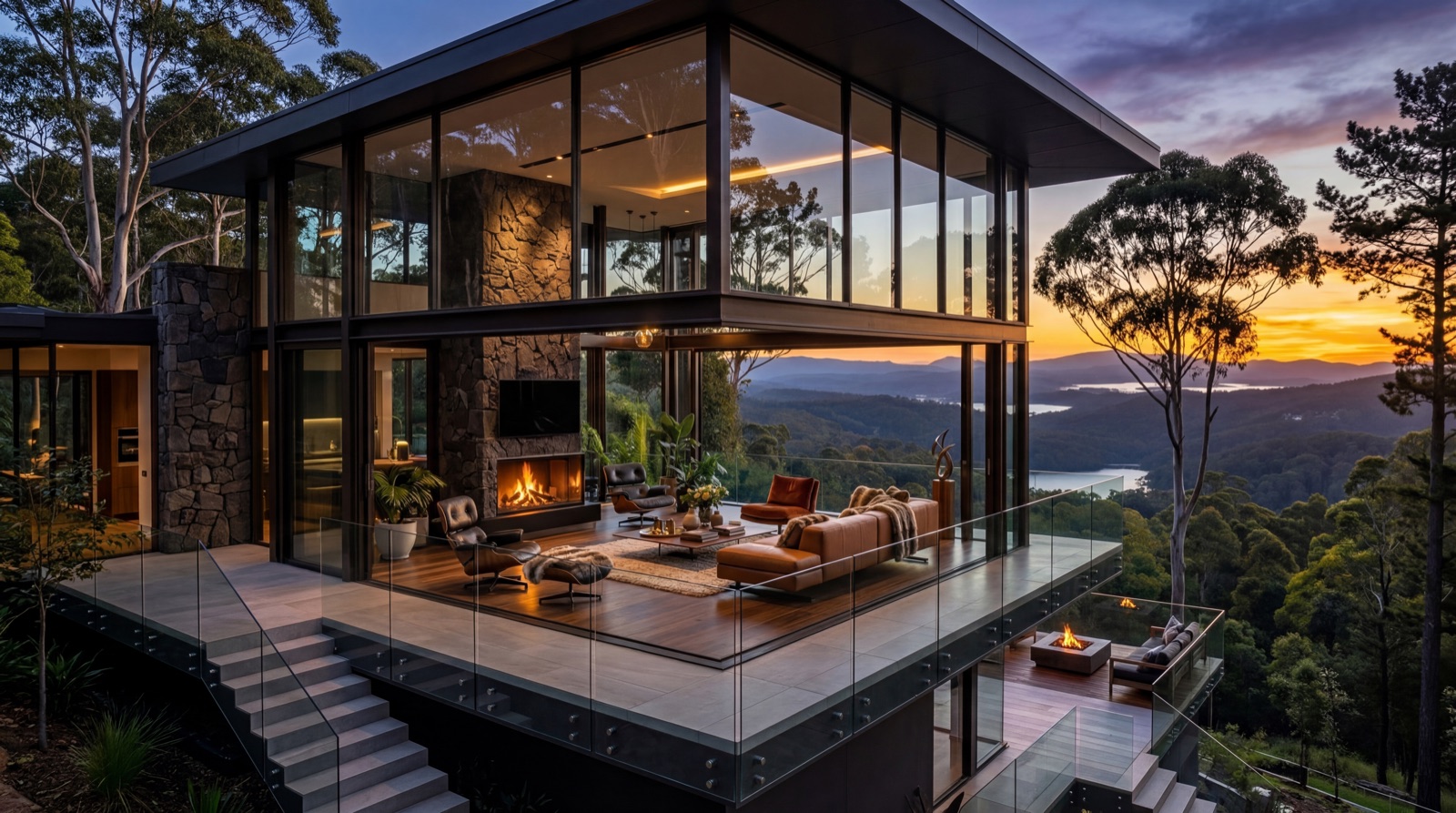Artist's impression of a private residence sited to capture the valley views